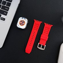 新款适用applewatch ultra表带iwatch8苹果SE硅胶7运动6创意5/4/3