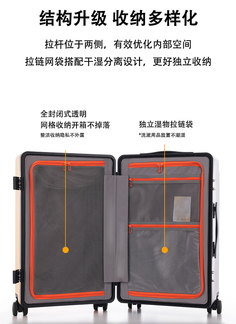 Wide Pull Handle New Style Luggage Suitcase Female 20 Inch Carry-On Trolley Suitcase with Password Lock Male 28 Inch Large Capacity Wheeled Suitcase with Customs Lock