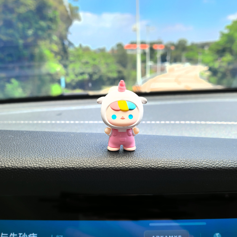 「New Bubble Mart」車の装飾品、車のセンターコンソールのディスプレイ装飾、かわいい女の子の車のインテリアアクセサリー|undefined