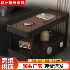 新しいモバイルサイドテーブルリビングルームソファサイドキャビネット多機能パーティションキャビネットライト高級隙間キャビネットクリームスタイルサイドテーブル