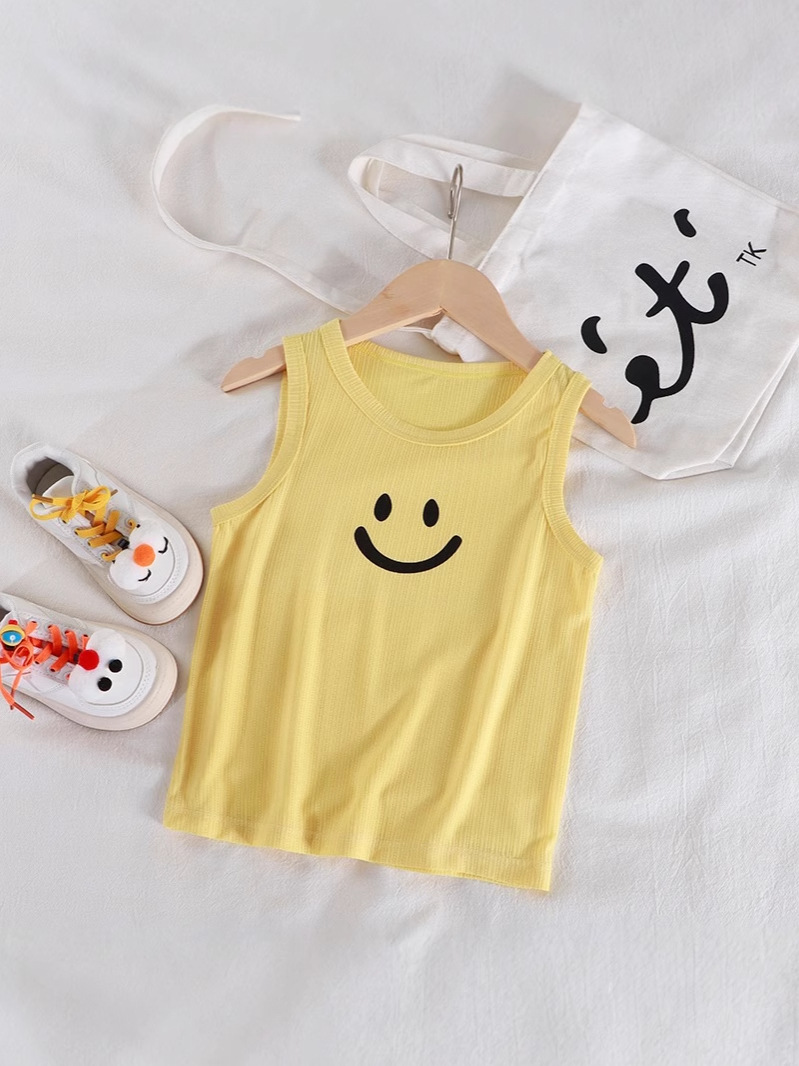 Nuevo chaleco para niños, chaleco de moda de verano para niños, camisola para niñas, top de seda de hielo para bebés, fábrica al por mayor