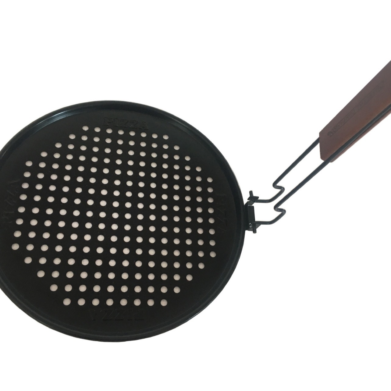 Lavabo de pizza del fabricante de la cuenca de fritura de la manija plegable de la pizza lavabo negro antiadherente