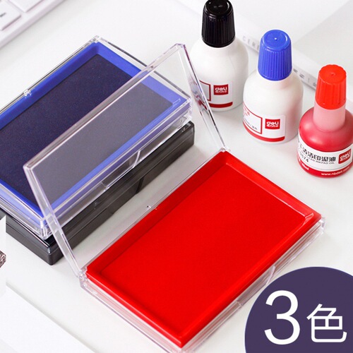 Deli ink pad 9860 red Indonesian quick-drying seal ink seal press handprint tool ink mud box finance