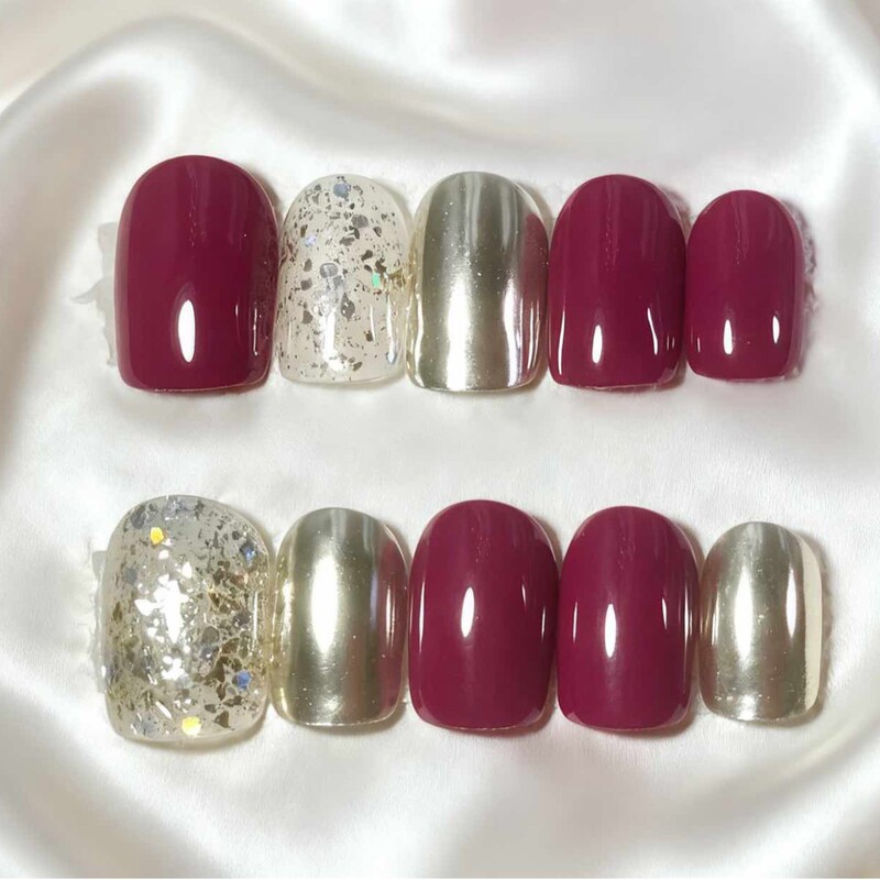 Cross-Border Wearable Nails European and American Style Solid Color Glitter Metallic Cat Eye Nail Stickers Temu Hot-Selling Handmade Wearable Nails Cross-Border Wearable Nails European and American Style Solid Color Glitter Metallic Cat Eye Nail Stickers Temu Hot-Selling Handmade Wearable Nails
