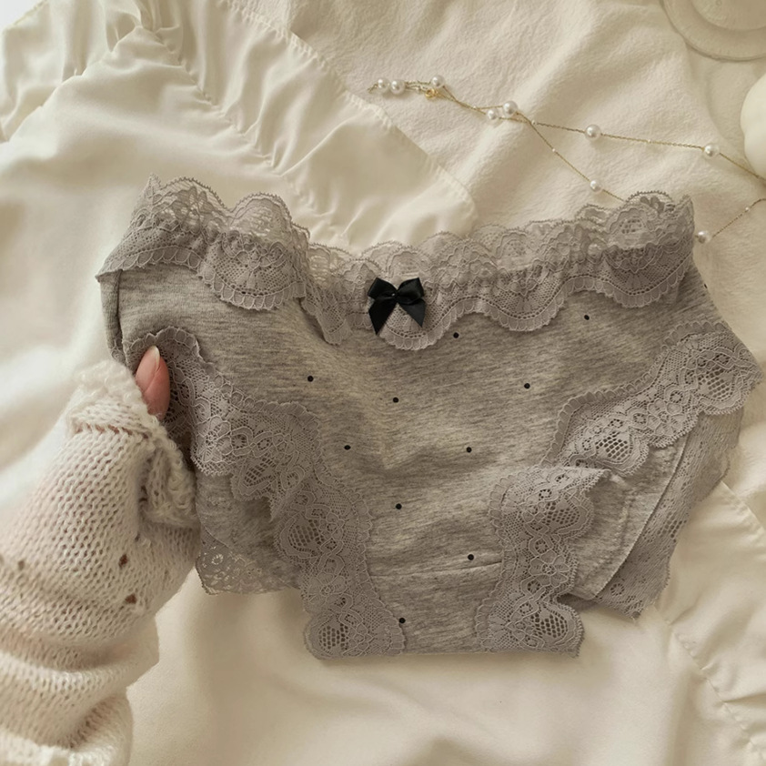 French Style Lace Girl's Underwear Girl's Pure Cotton Briefs New Sexy Pure Desire Waist Shorts plus size Bacteriostatic