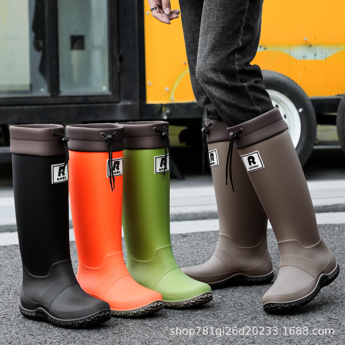 雨林徒步基诺山平替可折叠户外情侣雨鞋成人长筒雨靴高帮防水鞋套