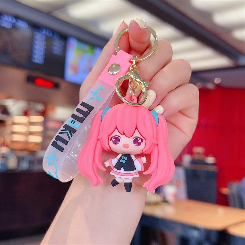 卡通灵动创想初音未来下雨天系列钥匙扣链挂件动漫周边电玩城礼品|undefined