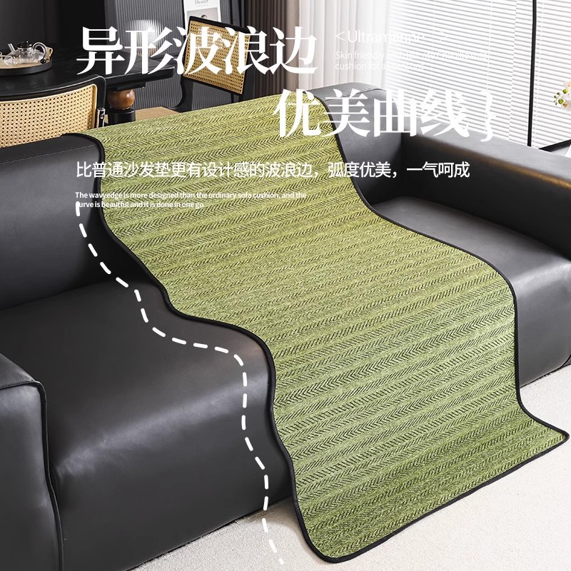 Luz de lujo de alto nivel sensación sofá cojín de invierno antideslizante cojín de sofá de cuero recto cuatro estaciones generales 2024 nueva toalla de tela