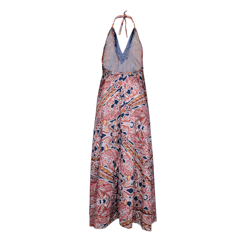 Women's Regular Dress Vintage Style Bohemian Halter Neck Printing Sleeveless Printing Maxi Long Dress Holiday Travel display picture 5