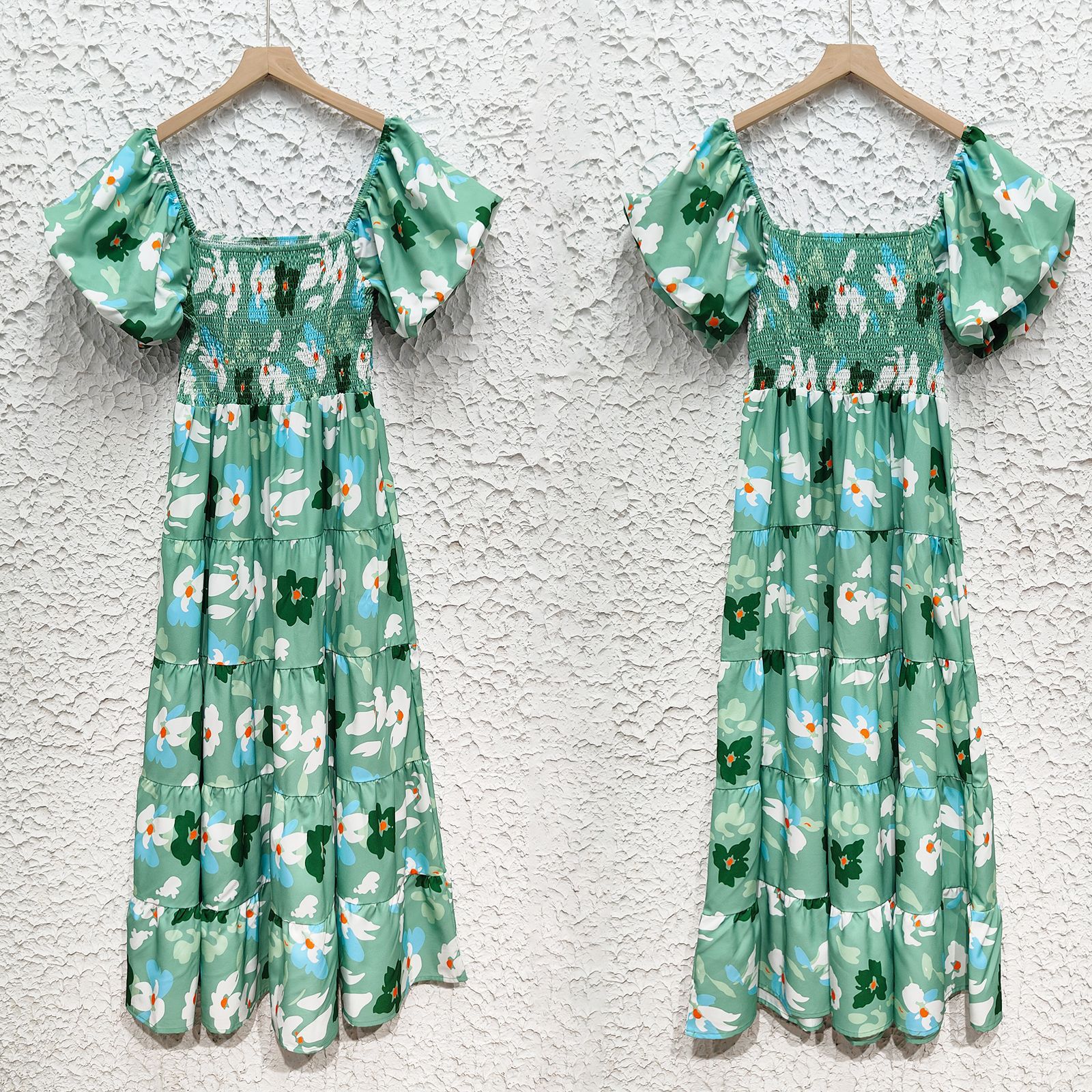 385g Weight Maxi Long Dress Dress Length Type Long Sleeve Sleeve Length Swing Dress Dresses Type Puff Sleeve Sleeve Type Polyester Fabric Type High Waist Waist Line Holiday, Daily Occasion U Neck Neckline Regular Fit Fit Type Plaid, Flower Pattern Summer Season Women's Gender Printing Design Vacation Style Wholesale Women's Vacation Printing Plaid Flower Holiday Daily U Neck Long Sleeve Swing Dress 6