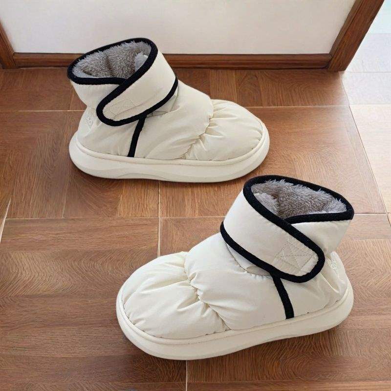 High-Top Cotton Slippers Autumn and Winter New Warm Non-Slip Thick-Soled Fleece-Lined Outer Wear Bread Shoes down Cloth Snow Boots