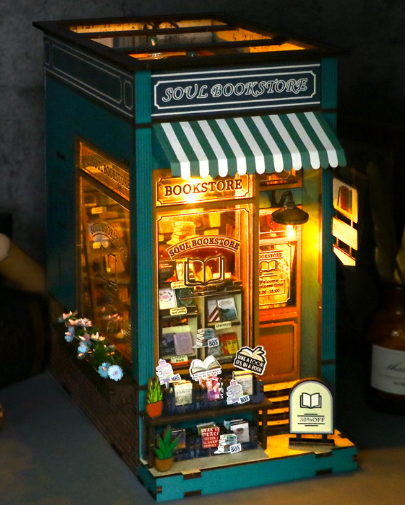 Hongda diy House Librería Shuli 3D hebilla ensamblada Shuli modelo de construcción Descompresión para adultos Juguetes para regalos