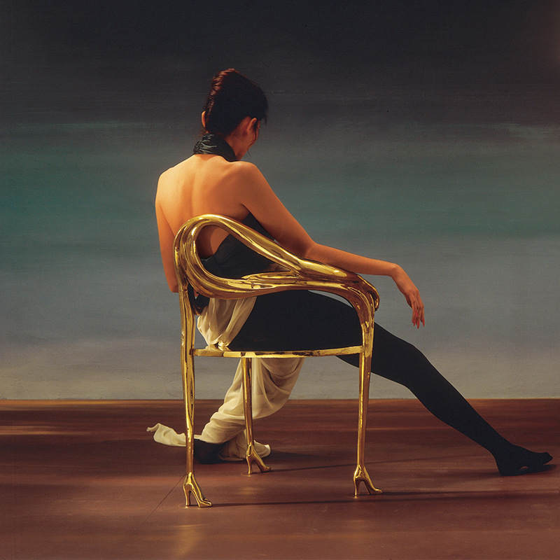 Modern Sculpture Seat Pure Copper Chair Designer Light Luxury Armrest High-End Chair Leisure Chair High-End Dining Chair