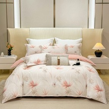 水星家纺全棉磨毛四件套数码印花被套加厚纯棉床单高级感床上用品