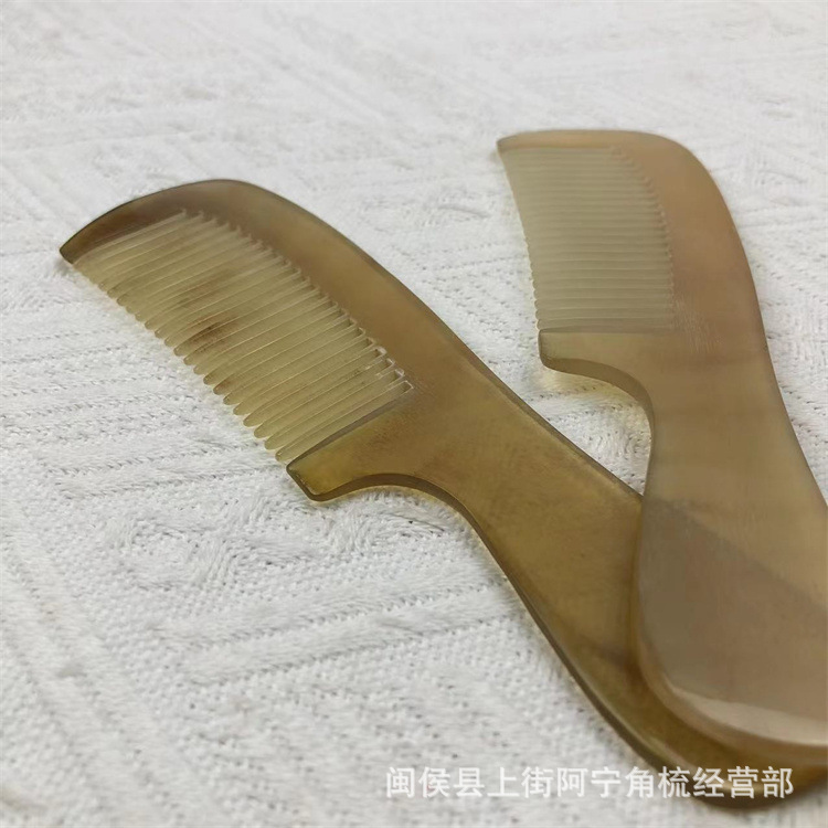 Horn Comb 15cm Handle Comb with Round Teeth and Gua Sha Tool for Hair Care key features