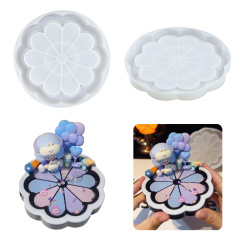 太った女の子diyケーキ花びらトレイシリカゲル金型手作花びら流砂石膏シリカゲル金型