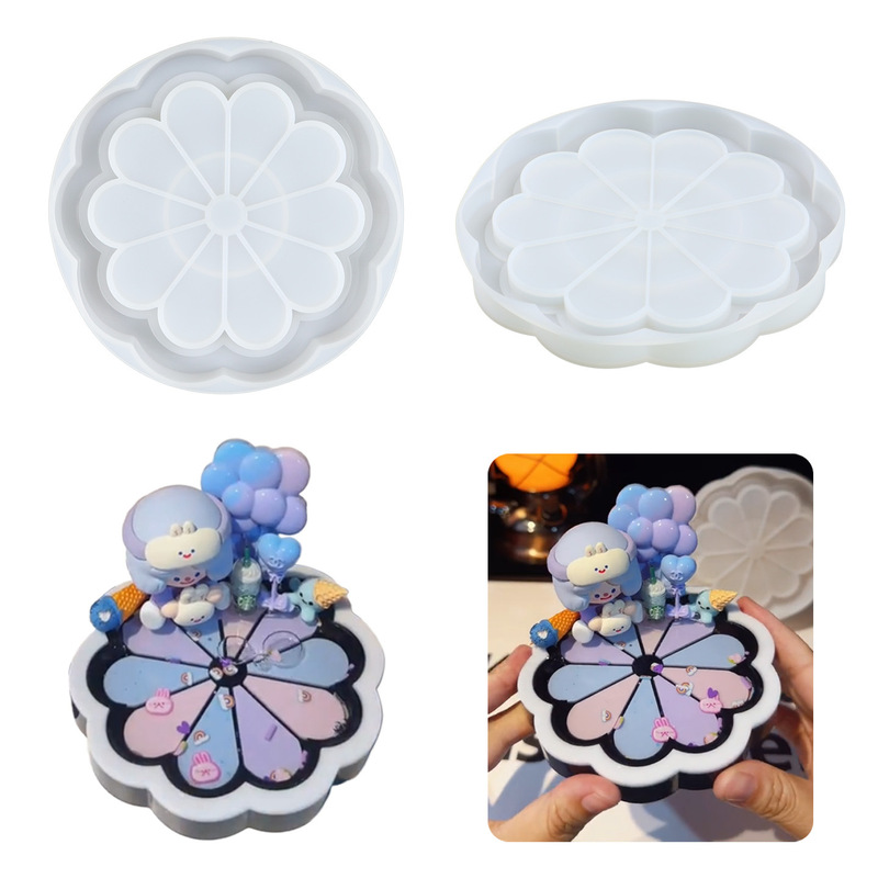 太った女の子diyケーキ花びらトレイシリカゲル金型手作花びら流砂石膏シリカゲル金型|undefined