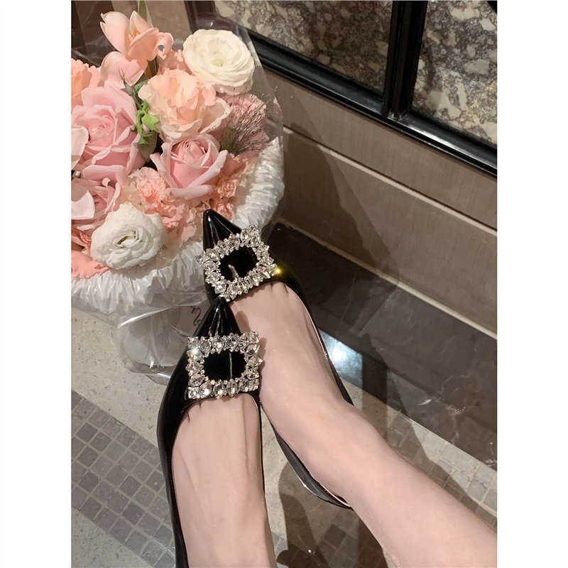 【】Elegant and Gentle-Looking High-Heeled Shoes with Super Shiny Diamond Buckle and Genuine Leather Sole 【】Elegant and Gentle-Looking High-Heeled Shoes with Super Shiny Diamond Buckle and Genuine Leather Sole