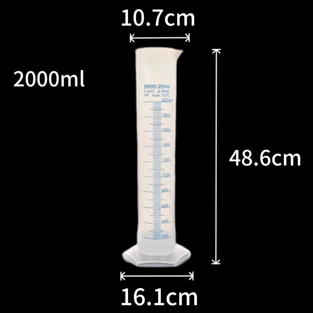 cilindro de medición de taza de plástico herramienta de pesaje resistente a altas temperaturas línea azul cilindro de medición pp escala cilindro de medición taza barril de medición