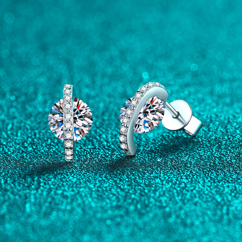 Orecchini a cerchio moissanite colore d argento sterling_voghion.com