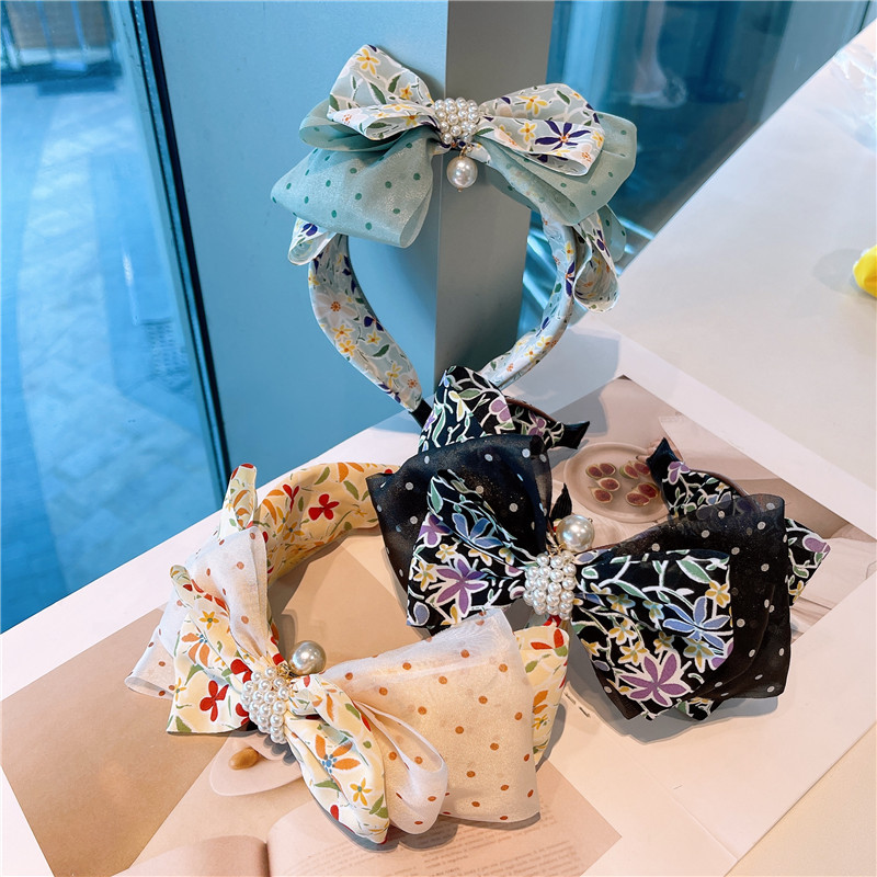 Korean Chiffon Big Bow Headband display picture 4