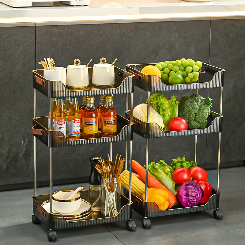小推车置物架厨房落地卧室多层零食移动浴室卫生间收纳储物架空间