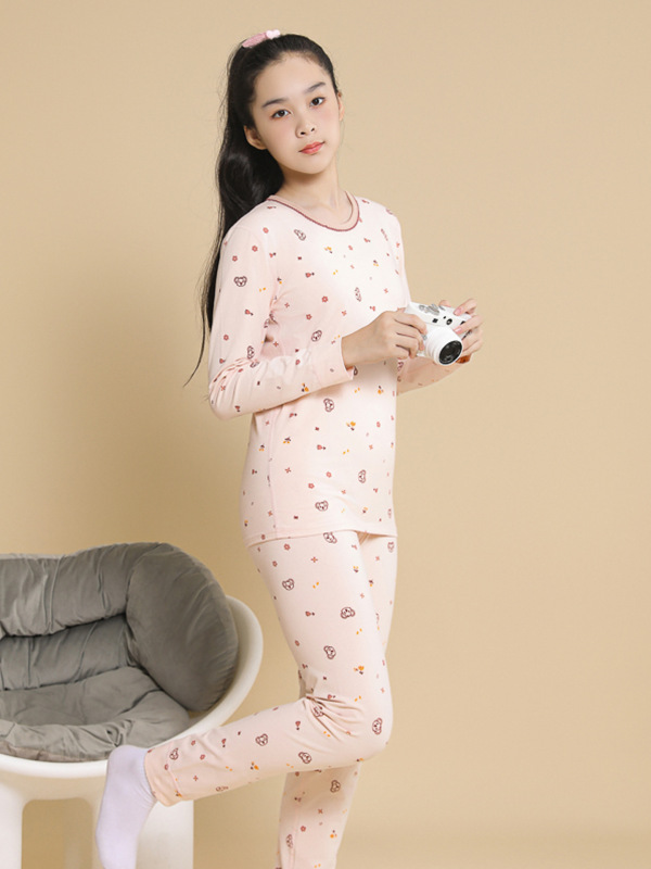 女童秋衣秋裤中大童纯棉冬季女孩睡衣儿童内衣套装棉毛衫线衣线裤|undefined