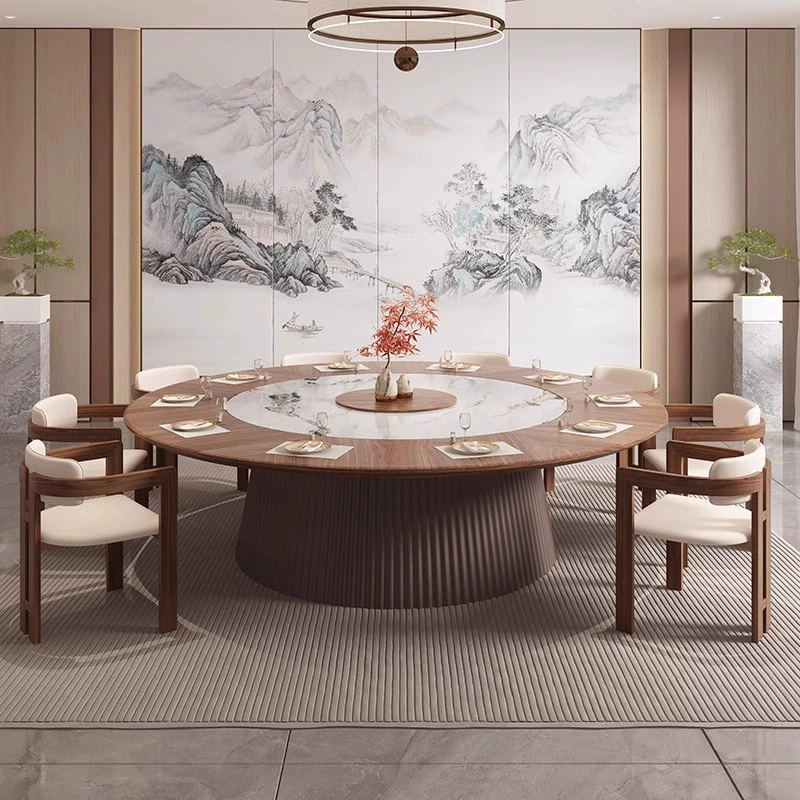 Новая коммерческая индукционная плита в китайском стиле, сланец, большой круглый стол для отеля на 15 человек, обеденный стол для отеля, мебель для клуба, круглый стол для ресторана