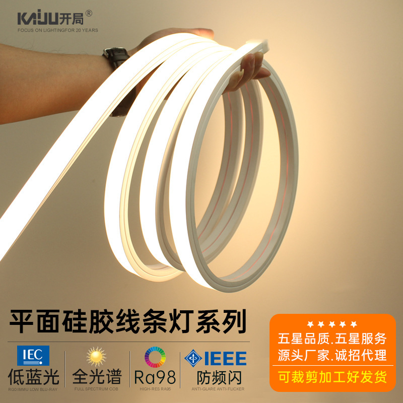led silicone light strip embedded flexible casing linear light round top atmosphere modeling outdoor waterproof soft light strip