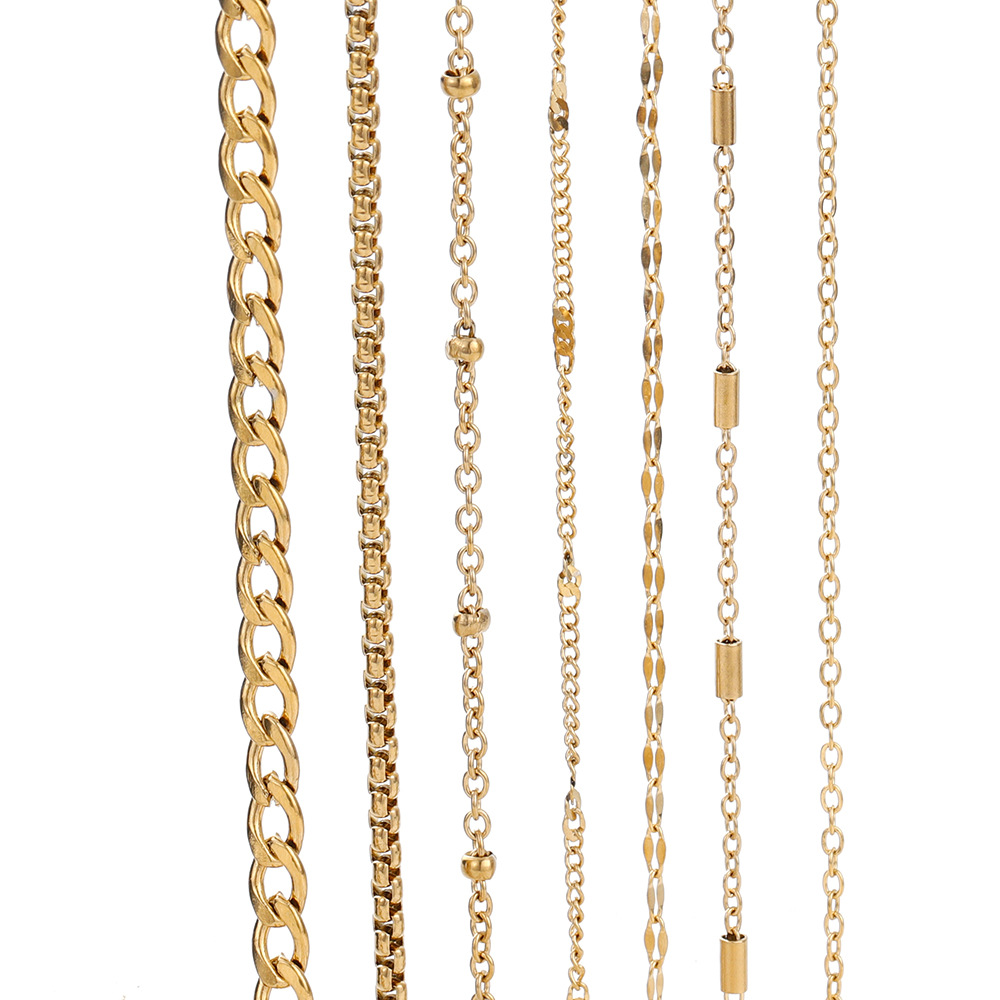 10g Weight Chain Jewelry Making Type DIY Jewelry Accessories Classification 2 M Quantity 304 Stainless Steel Material Solid Color Pattern All Seasons Season Plating Design Basic, Simple Style Style 2 M 304 Stainless Steel DIY Jewelry Accessories Chain Basic Simple Style Solid Color 18