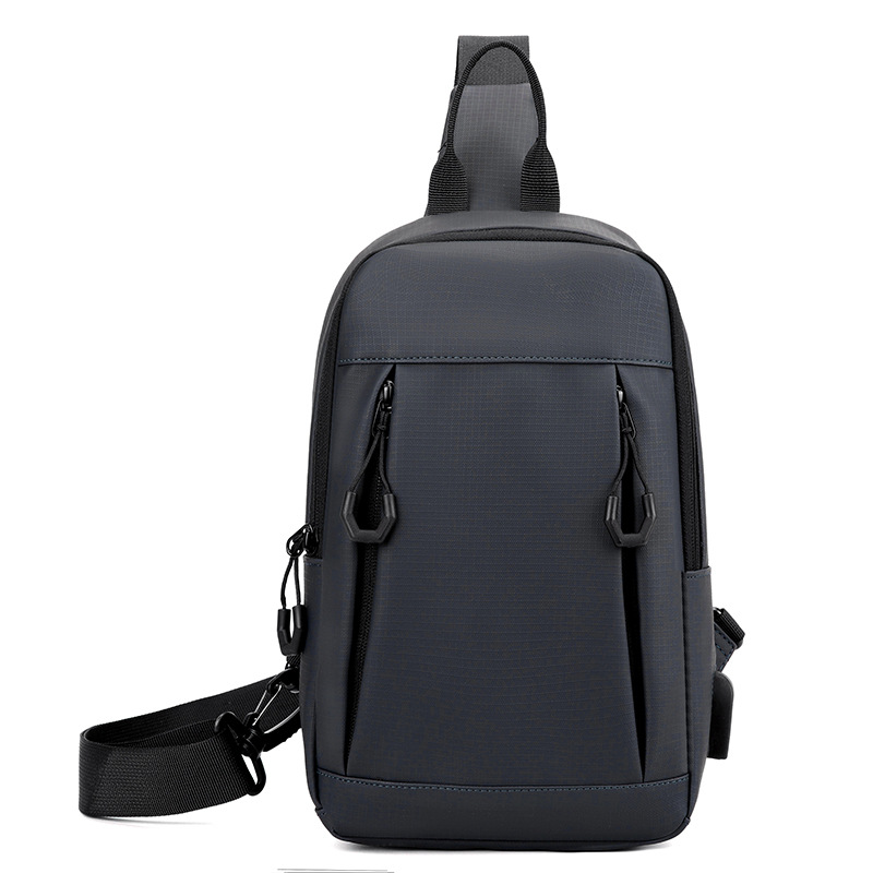 Bolso de pecho para hombre de moda coreana, bolso de mensajero de cercanías con carga USB multifuncional, bolso de hombro de todos los partidos fuera de moda