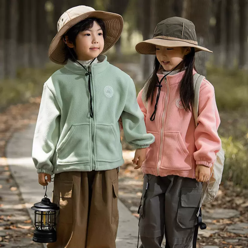2025年新款儿童摇粒绒中大童休闲外套男童女童上衣时尚运动卫衣服