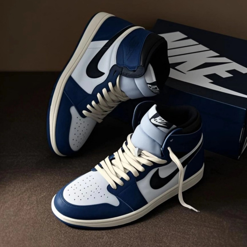 Comercio exterior AJ1 zapatos blancos y negros panda zapatos de baloncesto de alto tamaño Joe1 azul blanco puro de Carolina del Norte pareja zapatos casuales image 4
