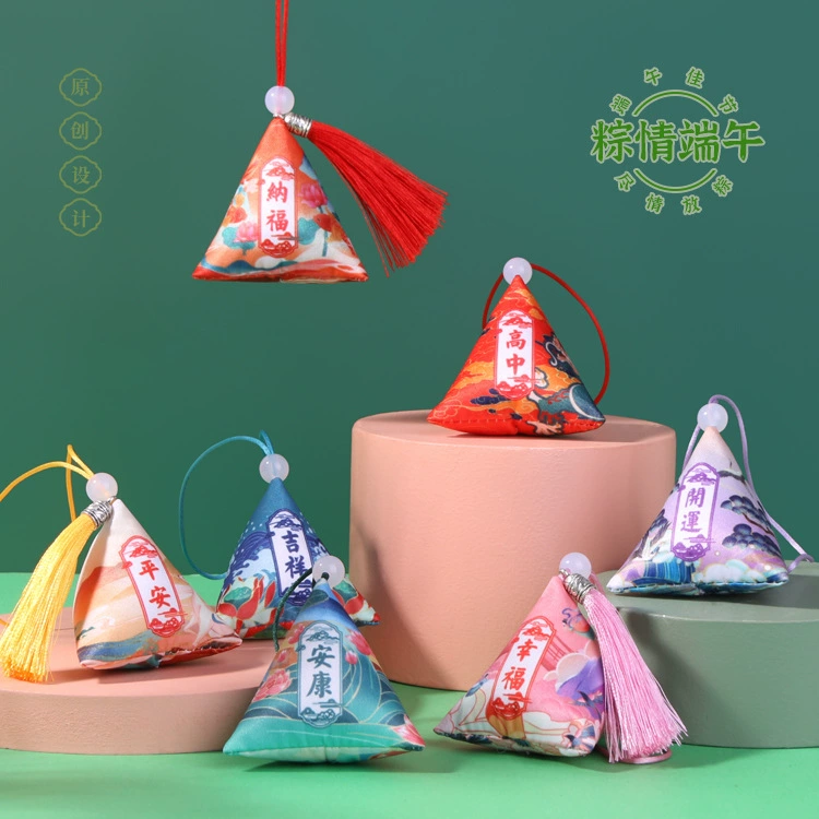 Фестиваль лодок-драконов полынь Zongzi Саше репеллент от комаров мини треугольник маленький саше активность подарок кулон оптом