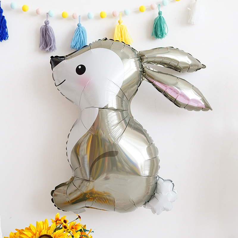 Kinderverjaardagsballon met cartoon dieren smileygezichtje, 3D-decoratie en fotorekwisiet, leuk voor de 100e dag en de eerste verjaardag._voghion.com