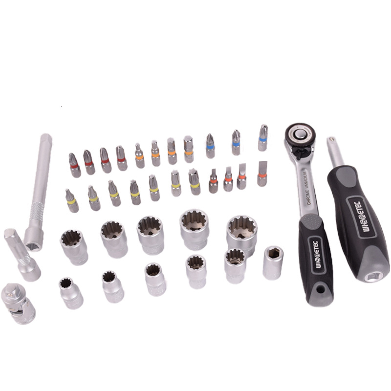 Grado industrial 38 unids mini Llave de trinquete socket bit combinación herramientas hardware traje S2