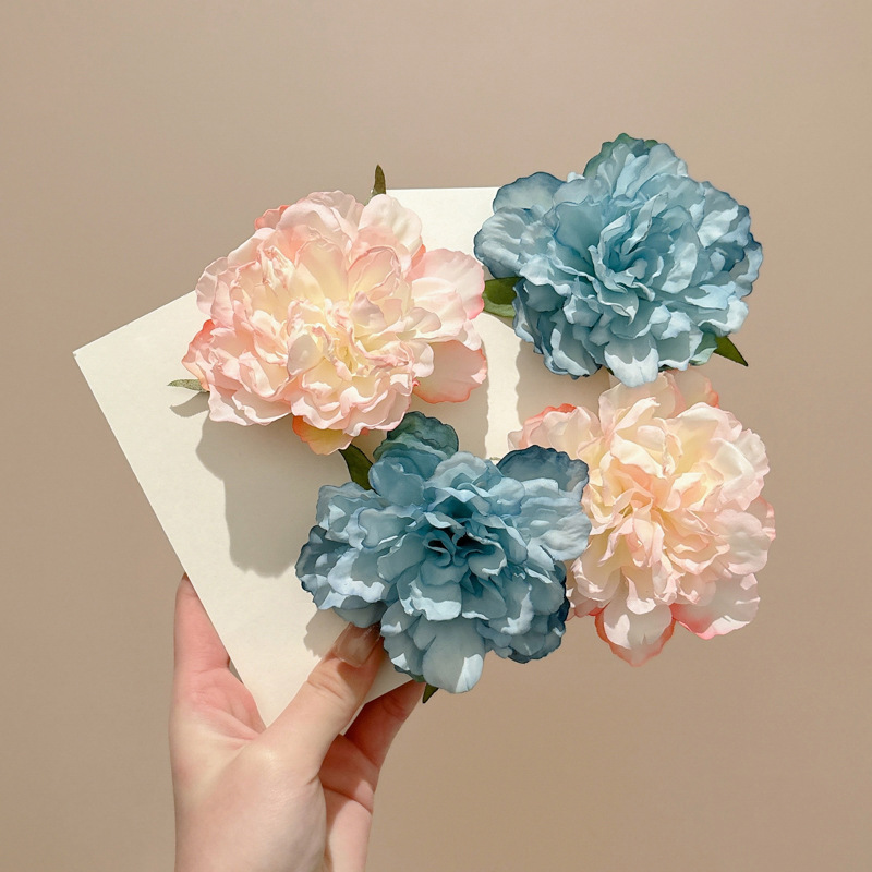 2025 brota de cabello en línea sensación de alto nivel rosa boca de pato mar de cabello cortado bordes de cabello clip de cabello flores adornamiento de cabello mujer