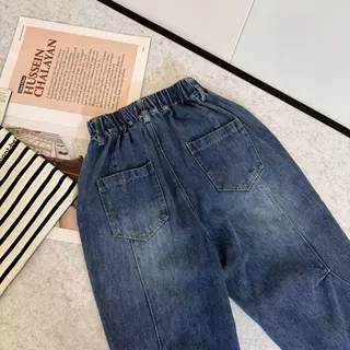 091817 秋季新款 儿童韩版重工水洗软牛仔裤 一件代发