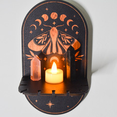 MZ228-237 Bohemian Style Solid Wood Home Decor Candlesticks Crystal Jewelry Shelf Cross-border