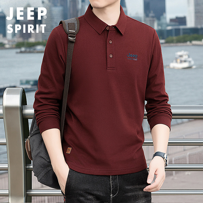 Jeep Casual Spring and Autumn New Men's Outdoor Sports Casual Long-Sleeved Lapel Loose Men's Large Size Sweatshirt 5802