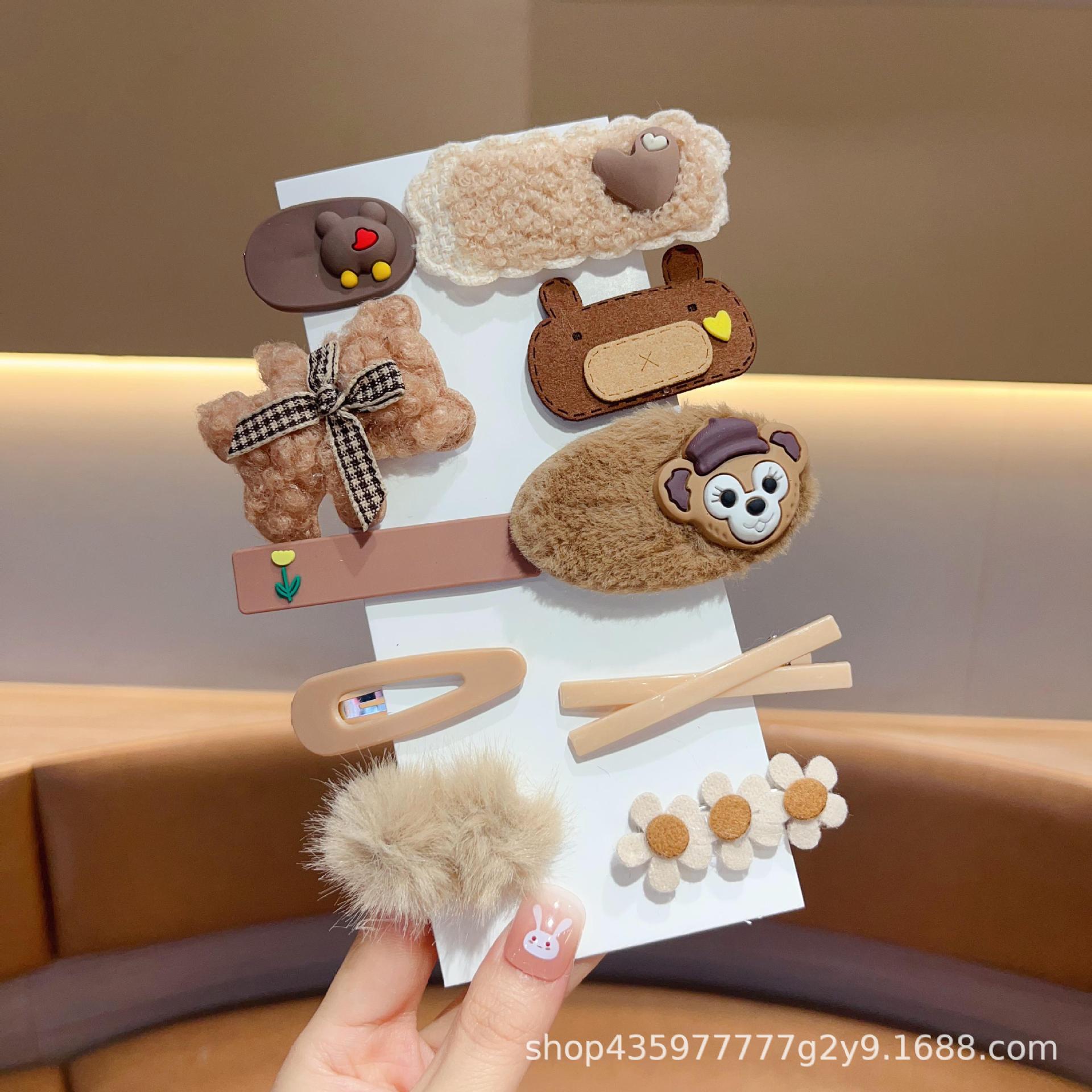 Pin de pelo de peluche para mujeres 2024 nuevo lindo peludo lateral peludo pin de cabello pin de cabello pin de cabello