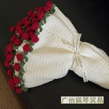 玫瑰花毯子毛线编织手工自制diy钩针铃兰花束毯大号勾花朵材料包