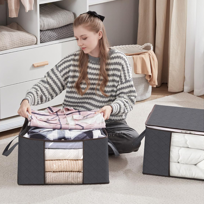 Cross-Border Hot Selling Quilt Storage Bag to Organize Clothing, Packing and Moving Bag, Household Clothing Quilt Dustproof Storage Bag