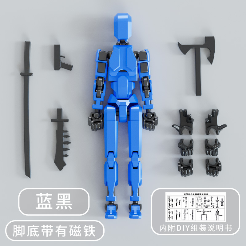重力磁気吸引幸運十三多関節全身可動ロボット可動人形反重力関節人積み木|undefined