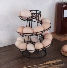 新款创意螺旋式鸡蛋架 家居铁艺多用鸡蛋手提挂篮 鸡蛋收纳置物架
