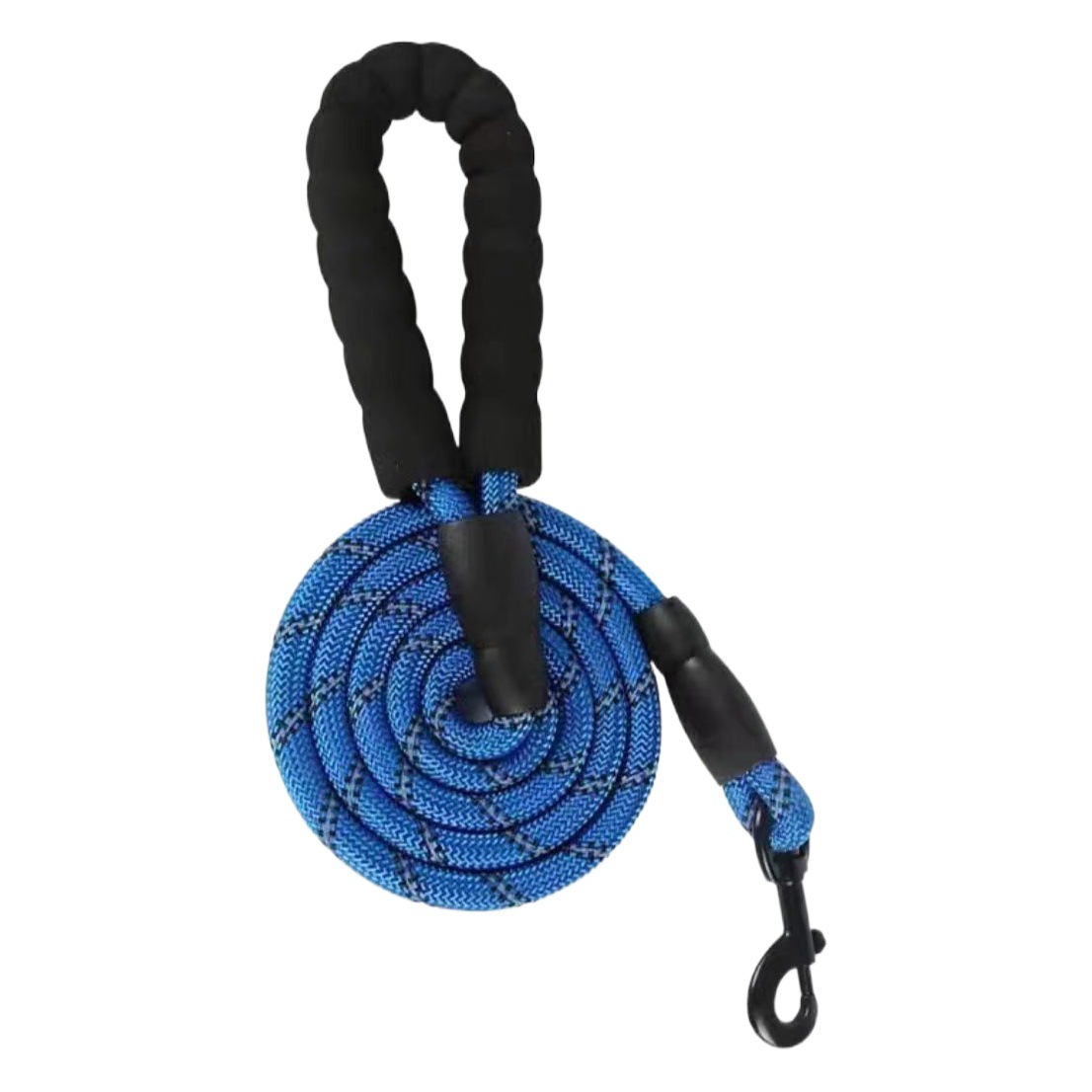 Suministros para mascotas cuerda de tracción reflectante cuerda redonda de nylon multicolor correa de tracción de mango de espuma de cuerda de perro a prueba de explosiones grande y mediano