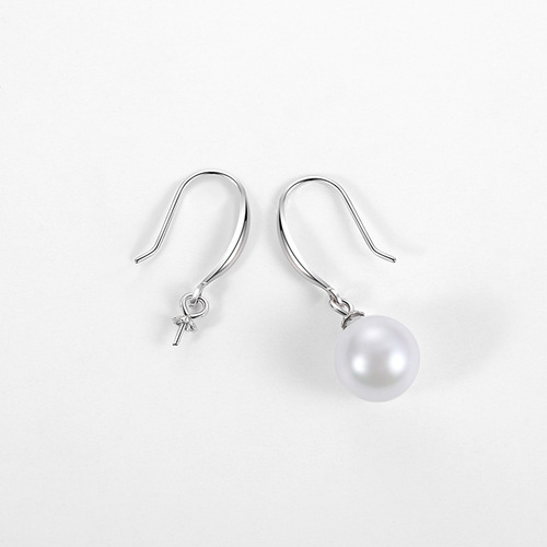 S925 sterling silver pearl ear hook accessories handmade diy semi-finished jade ear hook earrings empty support 3mm manufacturer wholesale