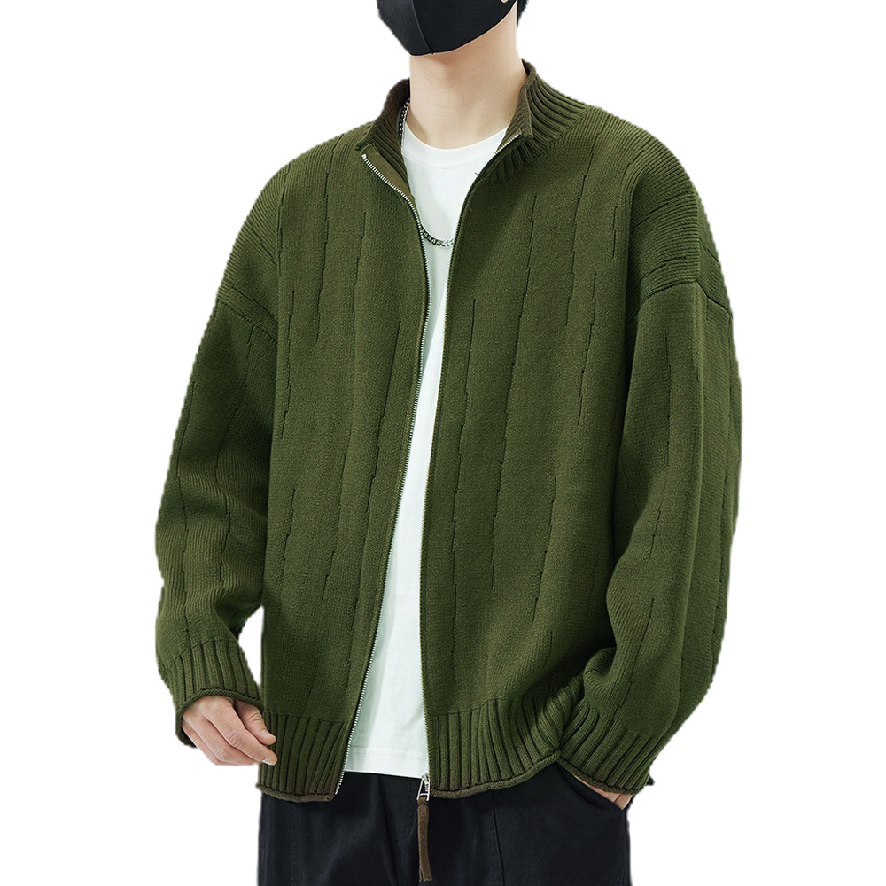 Explosiones transfronterizas de tamaño europeo jersey de punto suéter cardigan chaqueta con cremallera otoño invierno fábrica de calor al por mayor