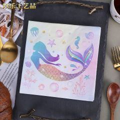 Creative printed paper towels bulk monochrome printed label napkins advertising restaurant napkins hotel square tissue commercial wholesale