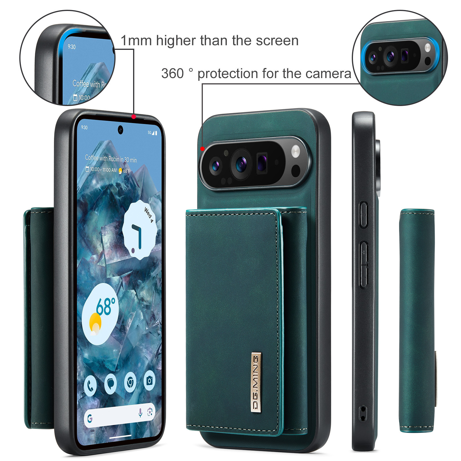 M1 per Google Pixel 9 Custodia a portafoglio magnetica Pixel 9 Pro XL Custodia per telefono con magnete diviso_voghion.com